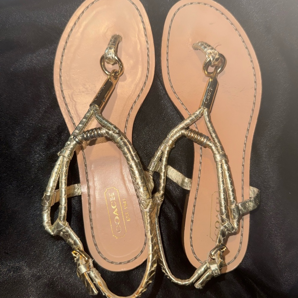 Coach Metallic Gold Women's Sandals size 7